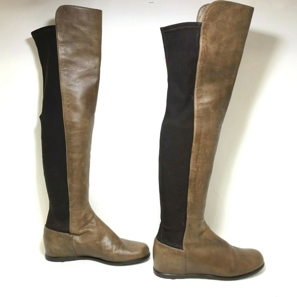 Stuart Weitzman Shoes - Stuart Weitzman Leather Over the Knee Pull on Boot